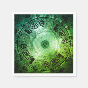 Serviette en papier artistique Cercle Vert Élégant