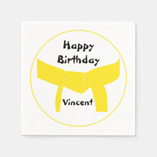 Serviette En Papier Arts martiaux Ceinture jaune Anniversaire