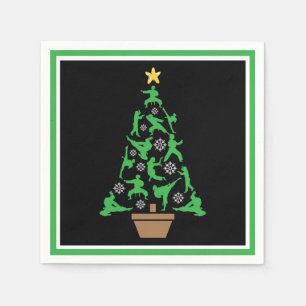 Serviette En Papier Arts martiaux féminins - Karate Arbre de Noël pour