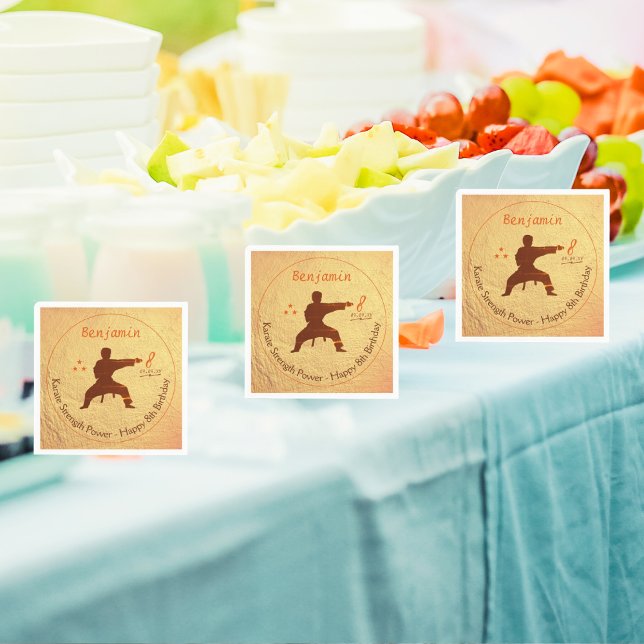 Serviette En Papier Arts martiaux modernes Karate Kids 8e anniversaire (Créateur téléchargé)