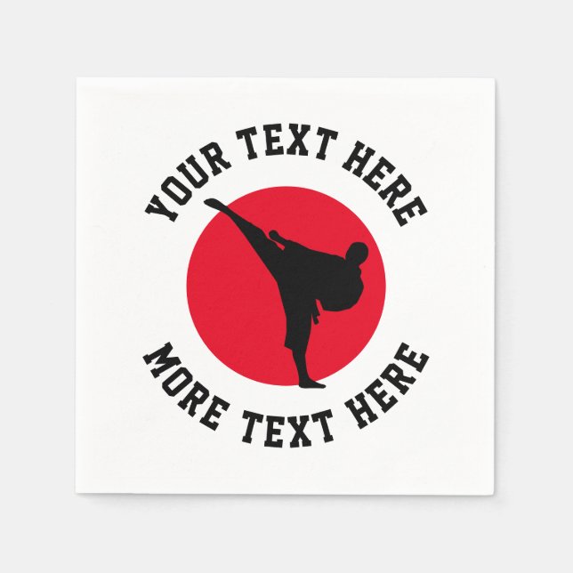 Serviette En Papier Arts martiaux personnalisés karaté pour enfants fê (Devant)