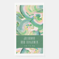 Artsy Abstrait Mariage d'aquarelle verte moderne
