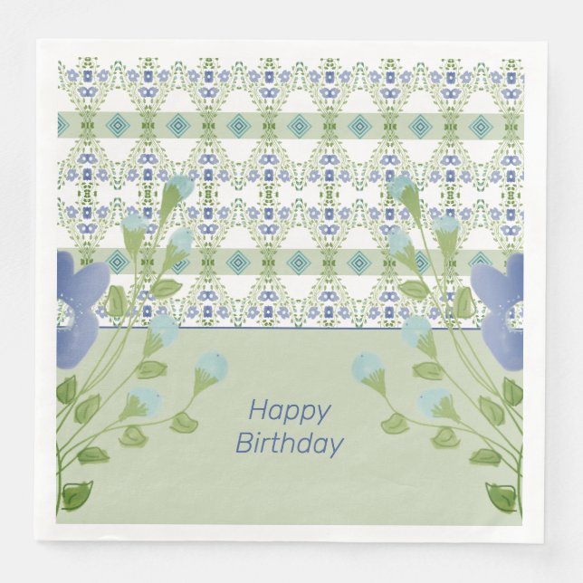 Serviette En Papier Artsy Blue Floral (Devant)
