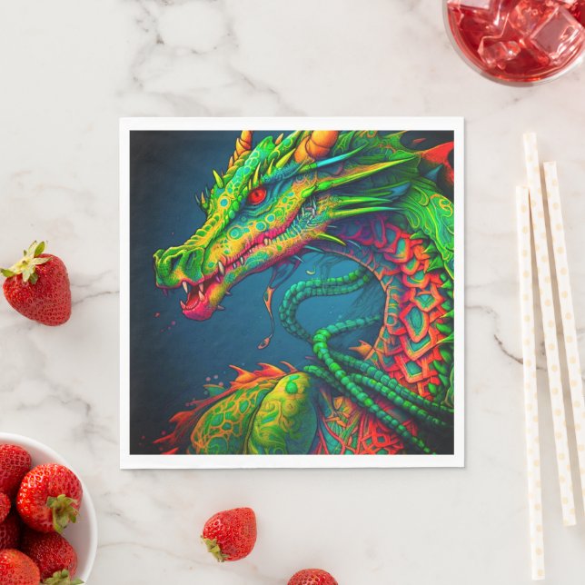 Serviette En Papier Artsy Dragon (En situation)