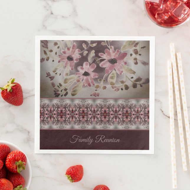 Serviette En Papier Artsy Foral Motif (En situation)