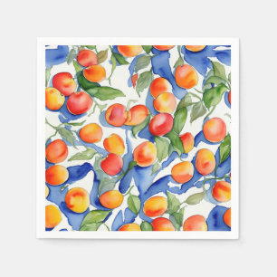 Serviette En Papier ArtsySummer Apricots Fruits Motif aquarelle
