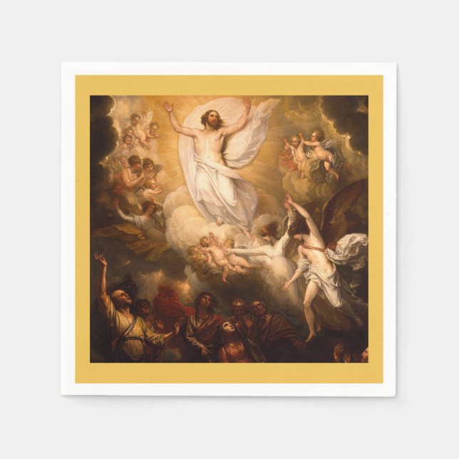 Serviette En Papier Ascension du Christ avec les anges (Devant)