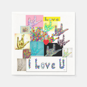 Serviette En Papier ASL I Love You Medley