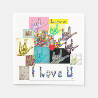 Serviette En Papier ASL I Love You Medley