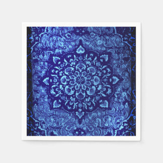 Serviette En Papier aspect de tapis persan dans un champ teinté de ble