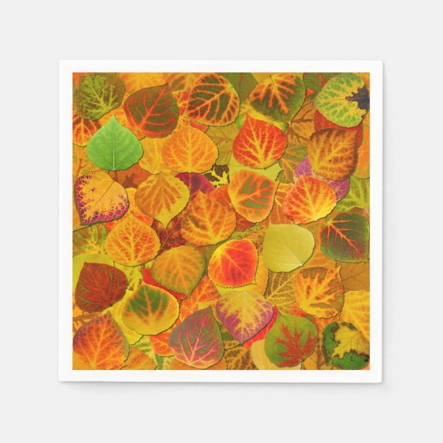 Serviette En Papier Aspen Feuilles Collage Solid Medley 1 (Devant)