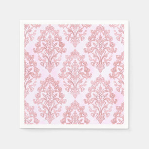 Serviette En Papier Assez en rose motif damassé victorien aquarelle