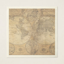 Assiette en papier de Collection Vintage World Map