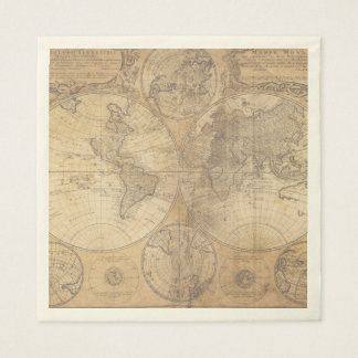 Serviette En Papier Assiette en papier de Collection Vintage World Map