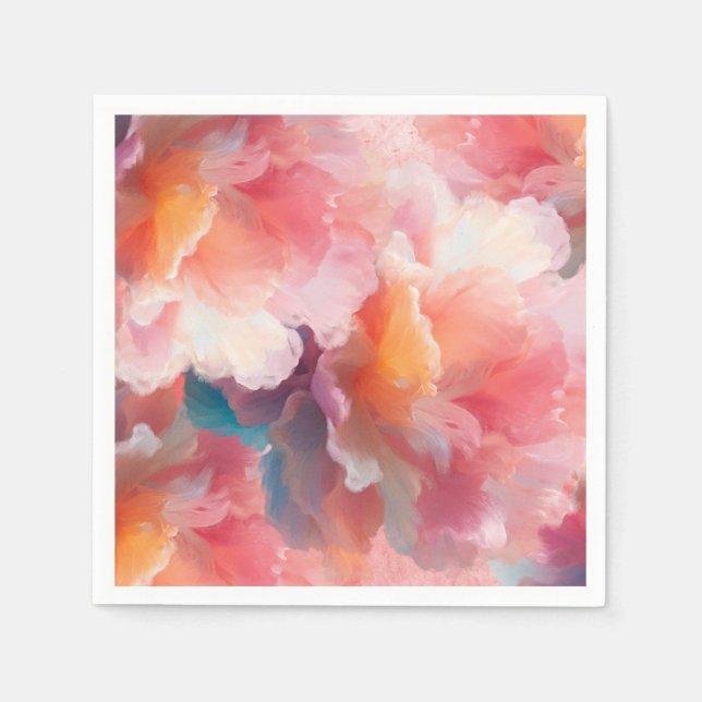 Serviette En Papier Assiette en papier floral (Devant)