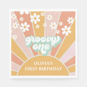 Serviette En Papier Assiette en papier rétro Groovy One Sunshine margu