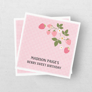 Serviette En Papier Assiette en Papier Rose Fraise Mignonne pour Fille