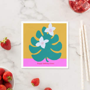 Serviette En Papier Assiette moderne de napkin personnalisée avec un n