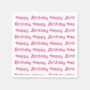 Serviette En Papier Assiettes de fête d'anniversaire roses