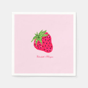 Serviette En Papier Assiettes en papier fraise pailletées Cool