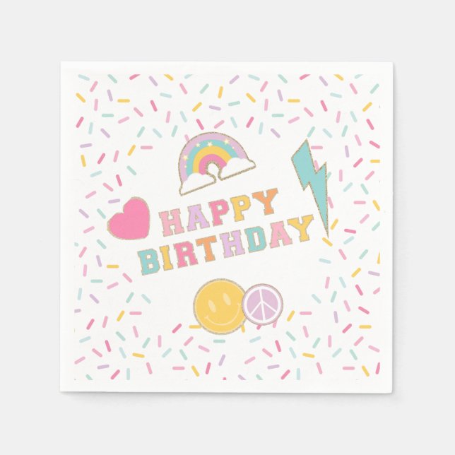Serviette En Papier Assiettes en papier pour anniversaire avec lettre  (Devant)