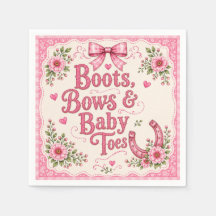 Assiettes en papier pour Baby Shower Cowgirl Rose 