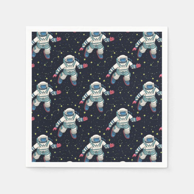 Serviette En Papier Assiettes en papier Space Astronaut (Devant)