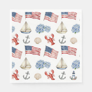 Serviette En Papier Assiettes nautiques du 4 juillet 