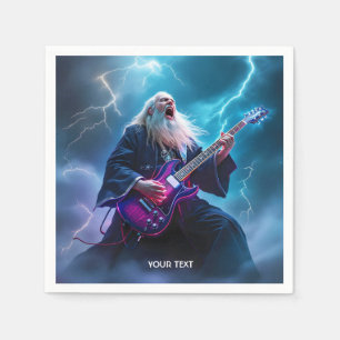 Serviette En Papier Assistant Imaginaire Cute Lecture de la guitare