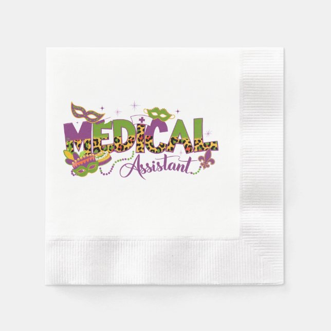 Serviette En Papier Assistant Médical - Mardi Gras (Devant)