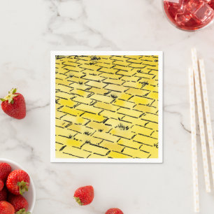 Serviette En Papier Assistant Vintage de la route de briques jaunes d'