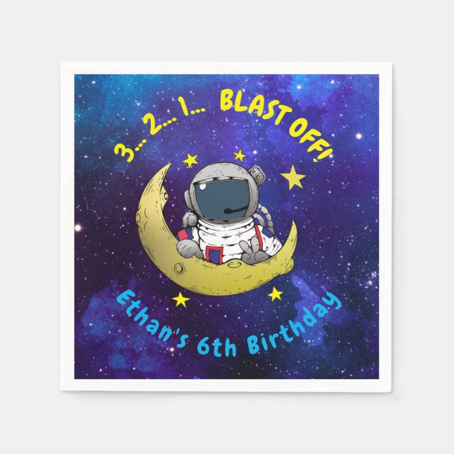 Serviette En Papier Astronaut & Lune (Devant)