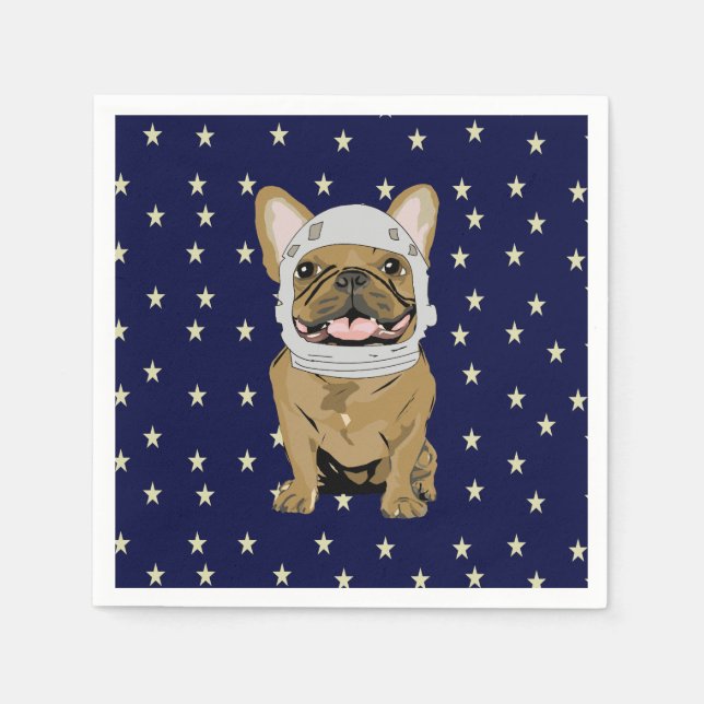 Serviette En Papier Astronaute chien mignon (Devant)