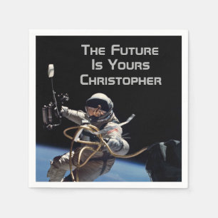 Serviette En Papier Astronaute de l'espace de graduation personnelle