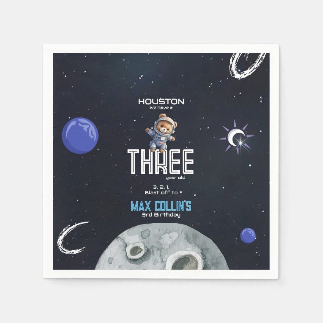Serviette En Papier Astronaute de l'espace extérieur Anniversaire de t (Devant)