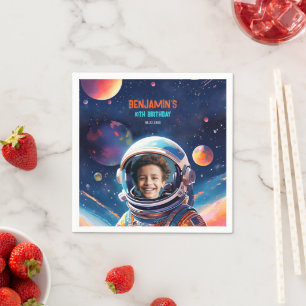 Serviette En Papier Astronaute Espace Profond Planètes Photo Anniversa
