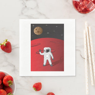 Serviette En Papier Astronaute Sur Mars