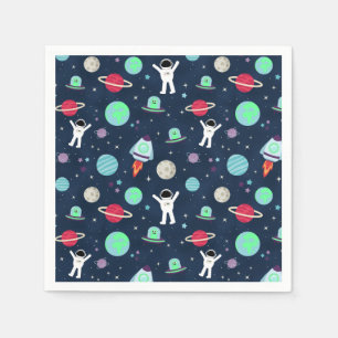 Serviette En Papier Astronautes Planètes Fusées et Aliens