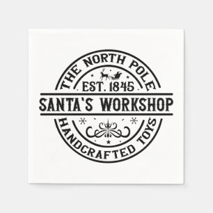 Serviette En Papier Atelier de Père Noël de Noël festif