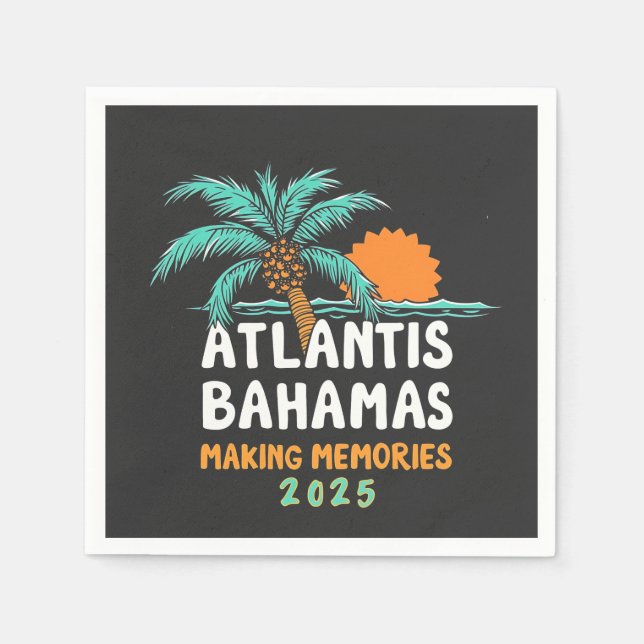 Serviette En Papier Atlantis Bahamas Faire des souvenirs 2025 (Devant)