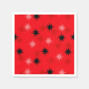 Serviette En Papier Atomique Red Starbursts Papier Cocktail Napkins