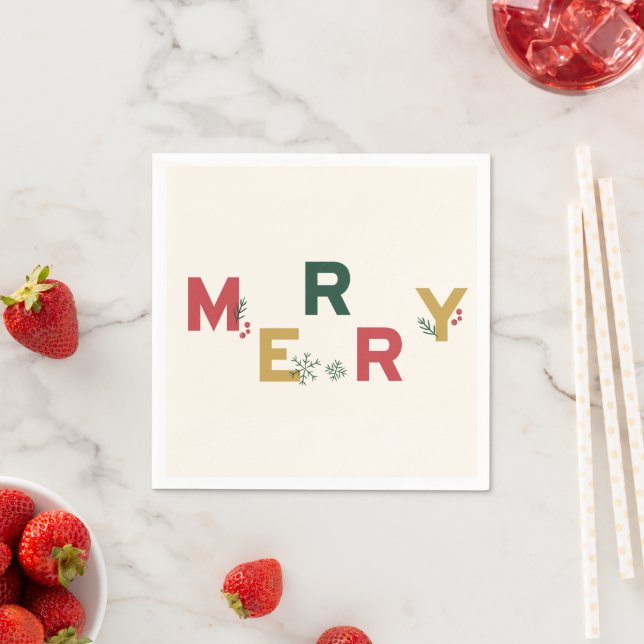Serviette En Papier Attaché avec Joyeux Noël (En situation)