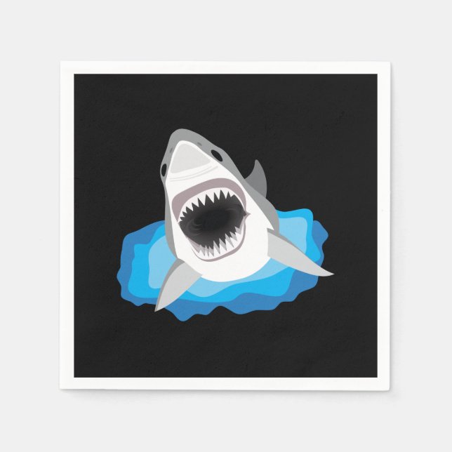 Serviette En Papier Attaque de requin - Grand requin blanc (Devant)