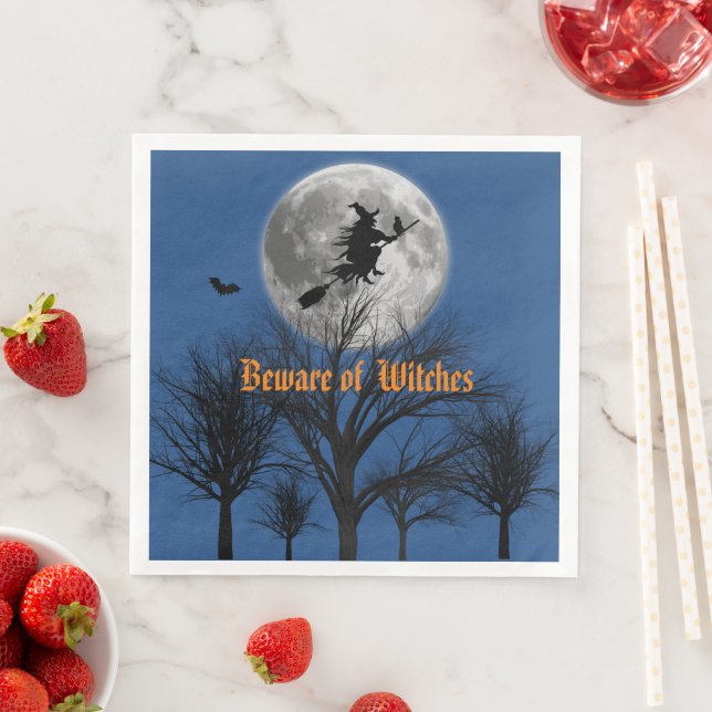 Serviette En Papier Attention aux sorcières (En situation)