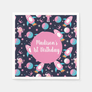 Serviette En Papier Atterrissage de la Princesse Rose sur la Lune