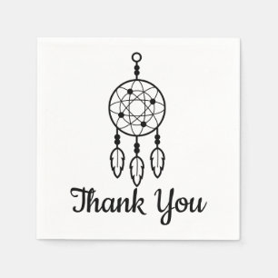 Serviette En Papier Attrape-rêves Boho Mariage Marié Noir