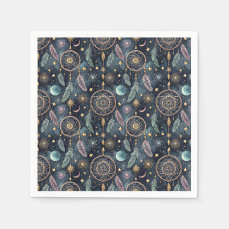 Serviette En Papier Attrape-rêves céleste magique motif nuit étoilée