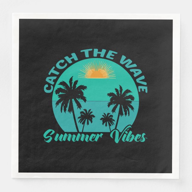 Serviette En Papier Attrapez la vague Vibe d'été (Devant)