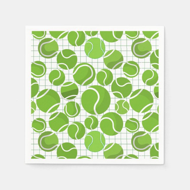 Serviette En Papier Attrapez le Motif de Tennis Balls (Devant)