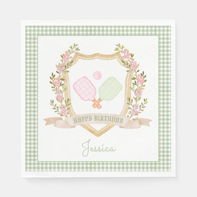 Serviette En Papier Attrapons la Cour | Pickle Pickle Ball Anniversair (Devant)